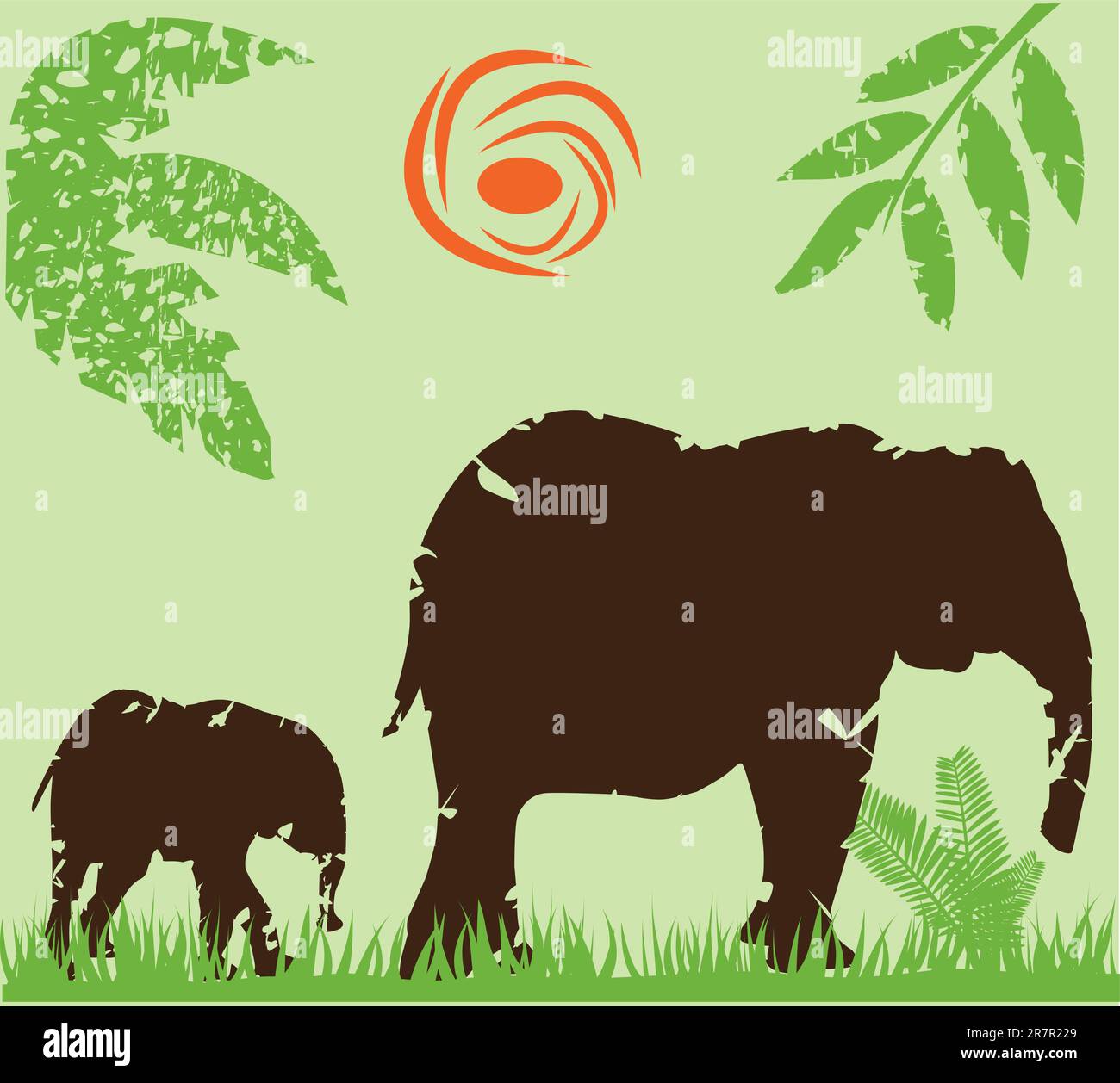 Vector illustration of elephant family Stock Vector Image & Art - Alamy