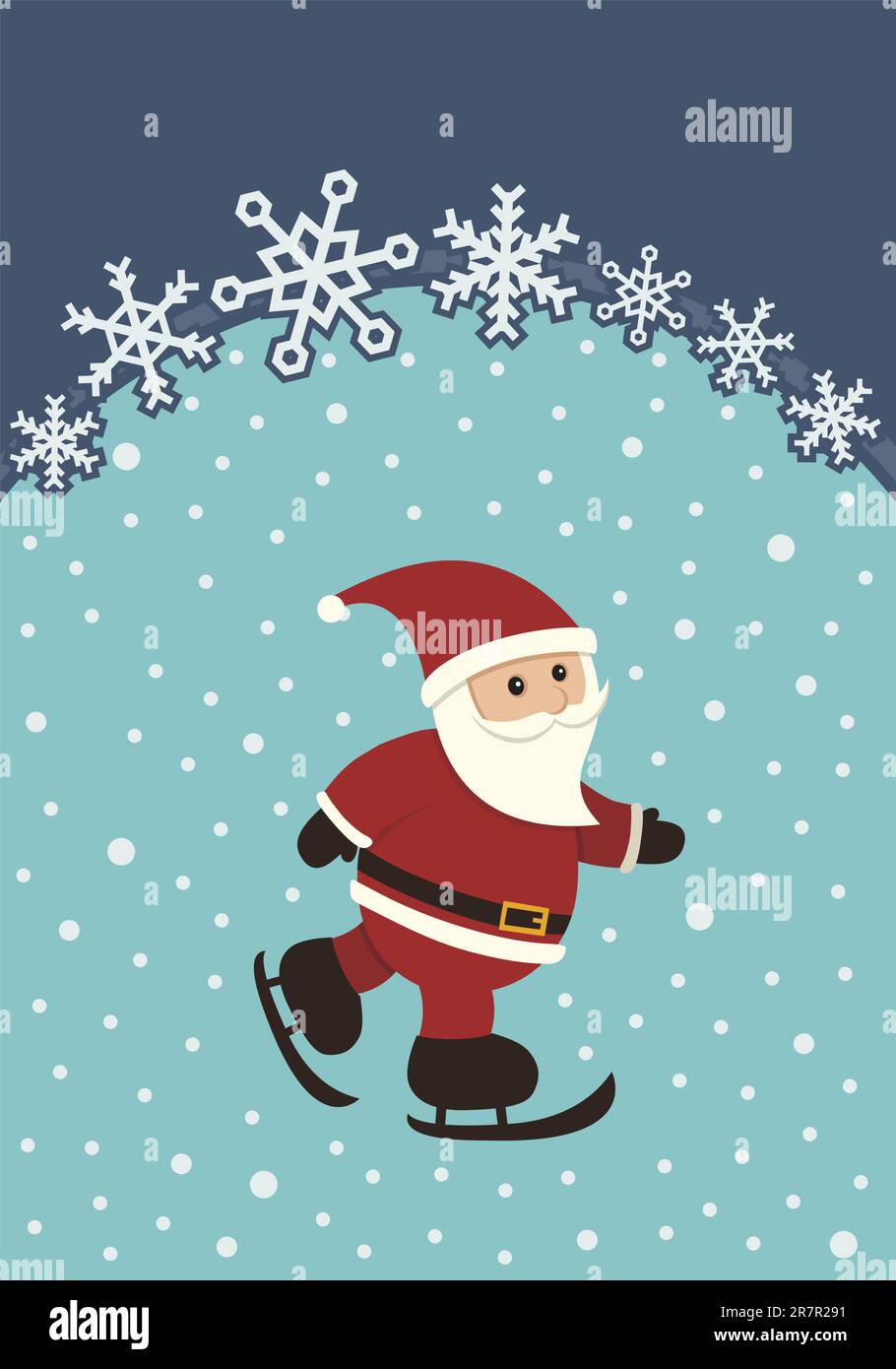 A Christmas image of a Santa Claus Skating Stock Vector Image & Art - Alamy