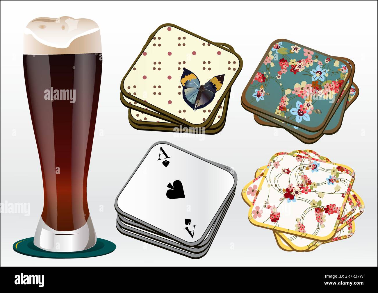 dark beer with coasters vector illustration Stock Vector Image & Art ...