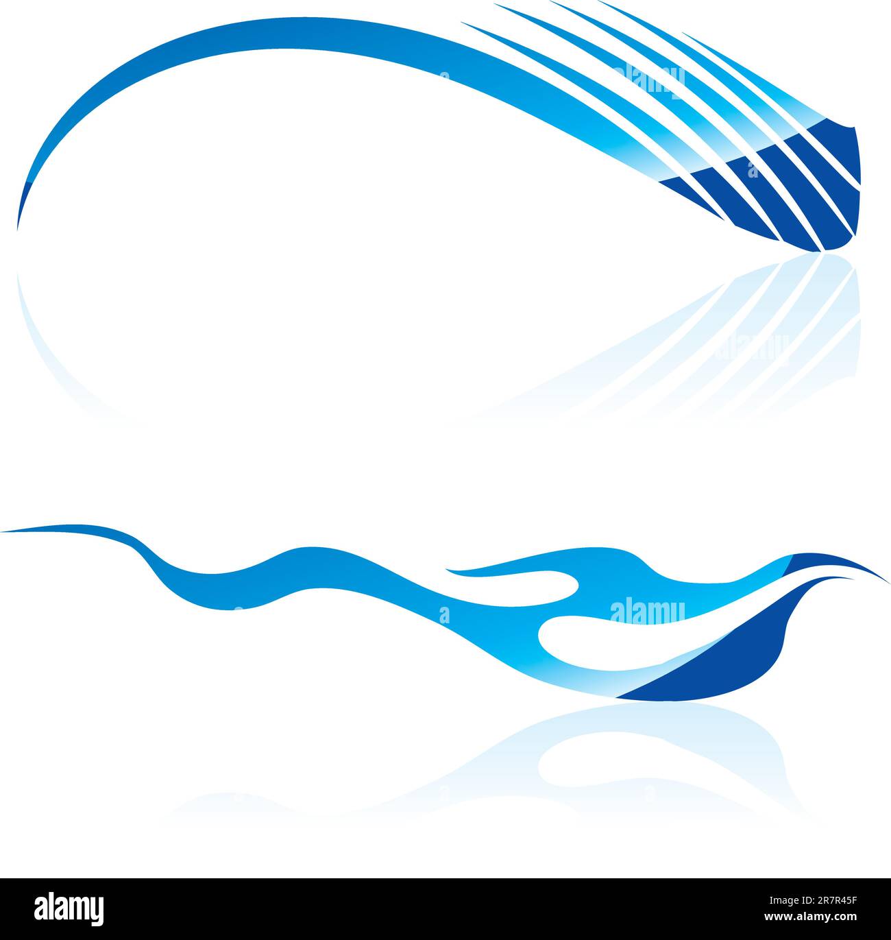 Vector illustration of abstract blue waves on black background #6 Stock ...