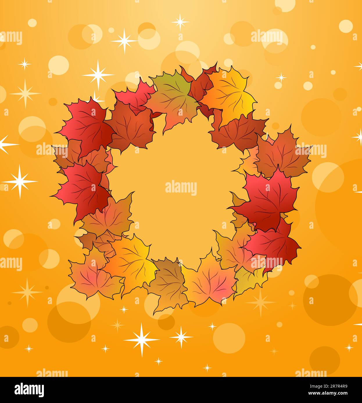 Illustration of autumn frame made in maples - vector Stock Vector Image ...