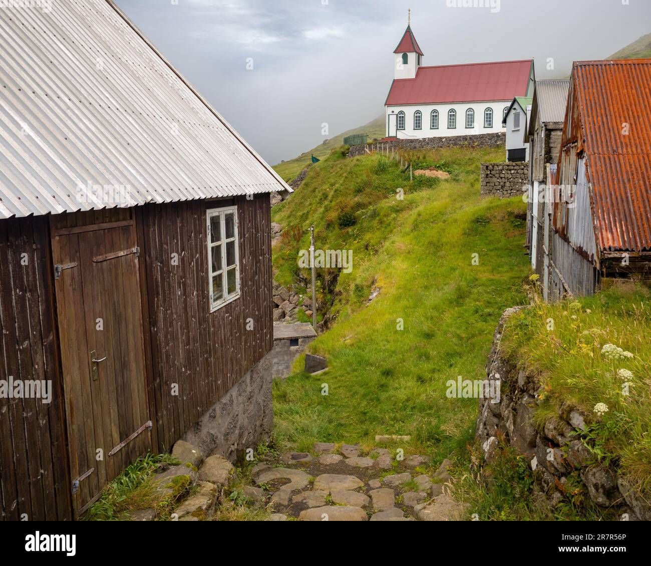 Kunoy, Kunoy, Faroe Islands Stock Photo