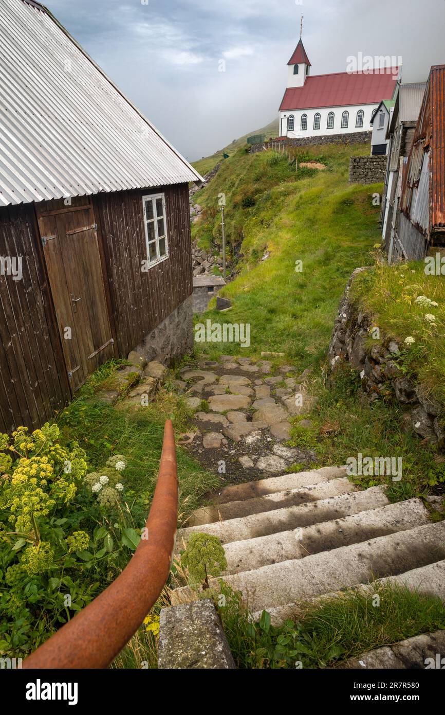 Kunoy, Kunoy, Faroe Islands Stock Photo