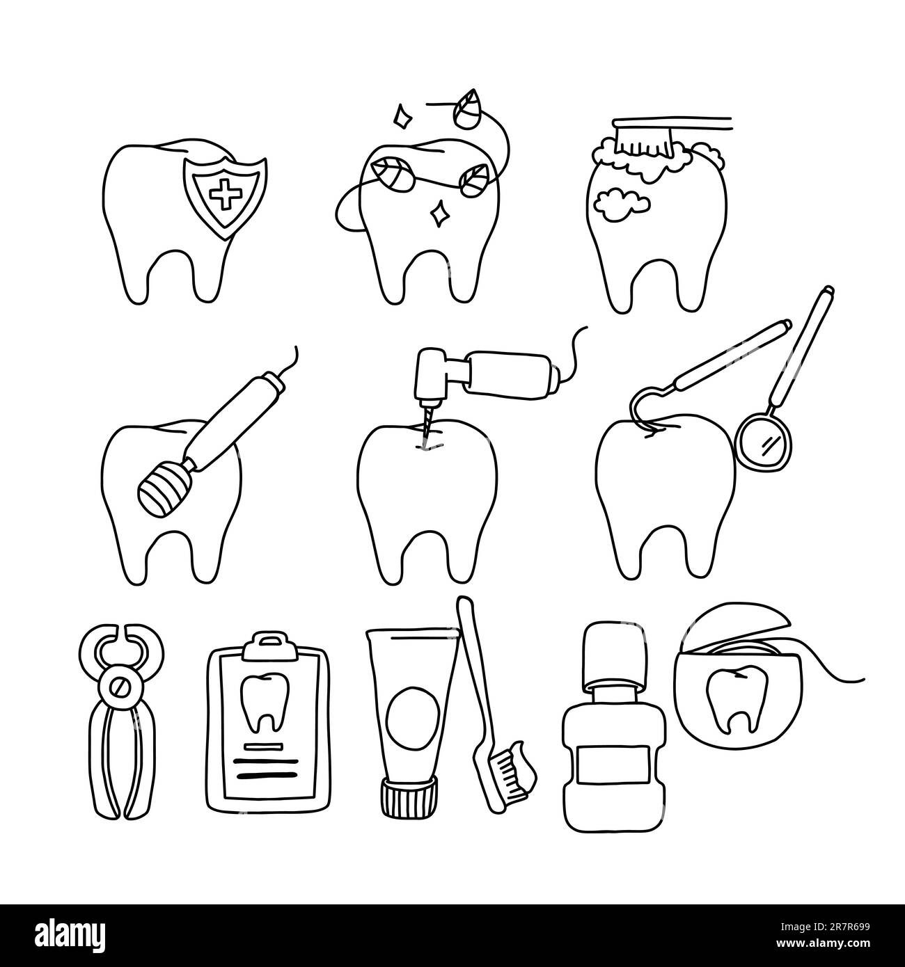 Dental icons set vector illustration Stock Vector Image & Art - Alamy