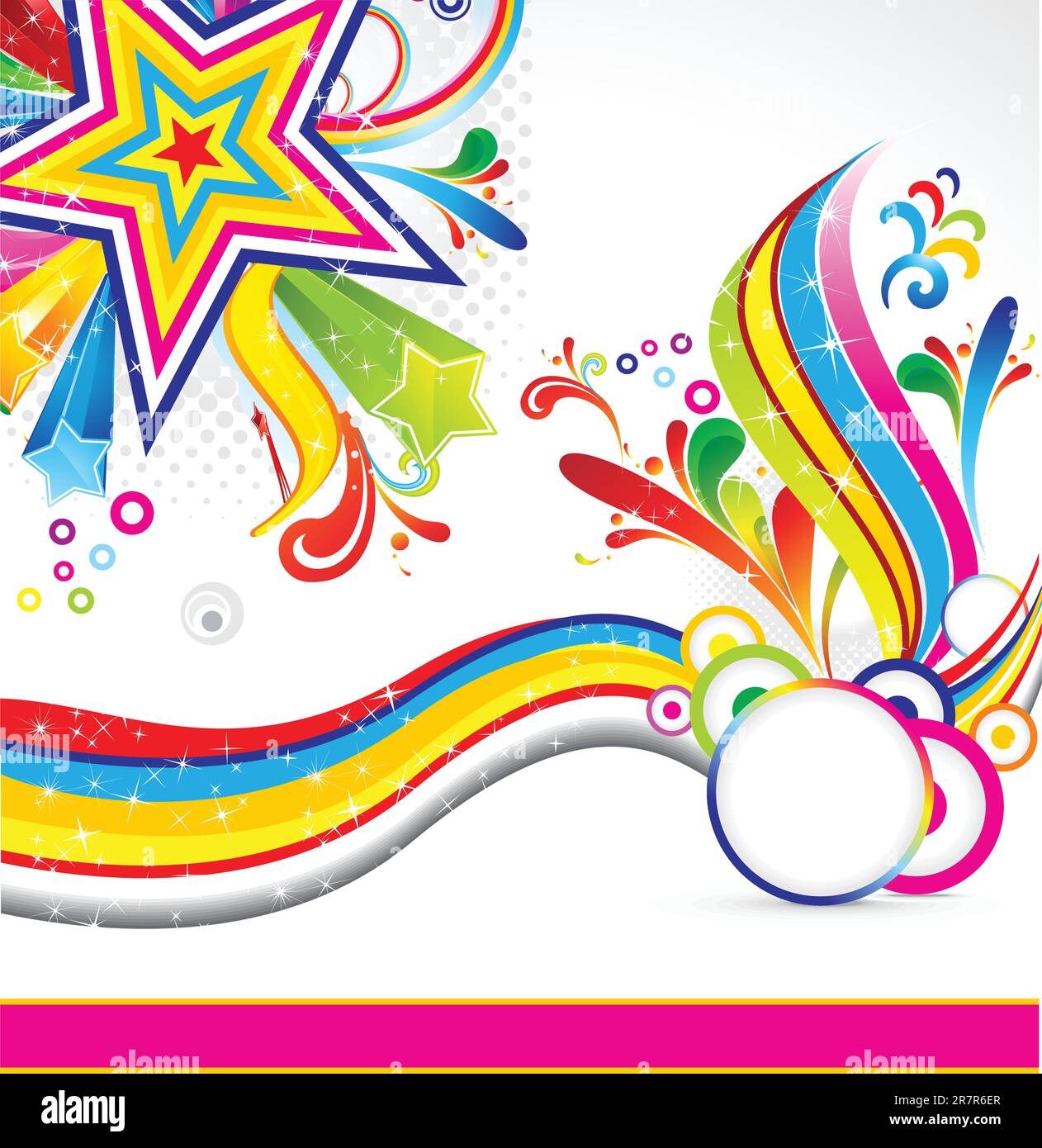abstract colorful star backgorund with wave vector illustration Stock ...