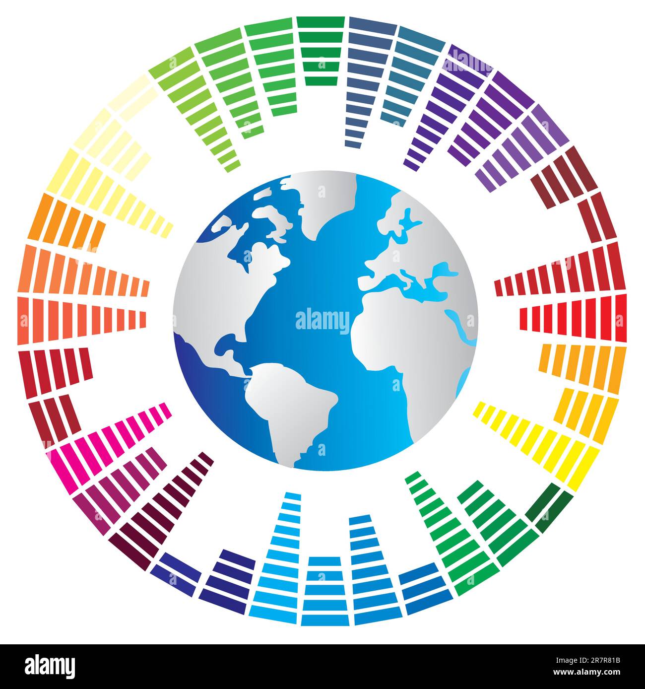 Vector illustration of a planet earth inside the sphere Stock Vector