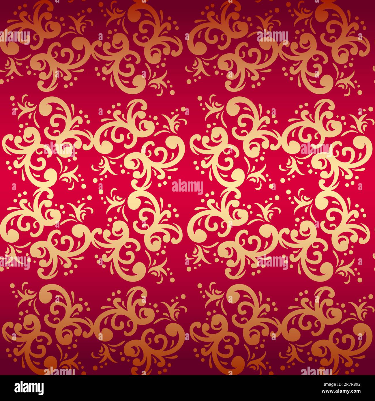 red seamless floral vector background Stock Vector