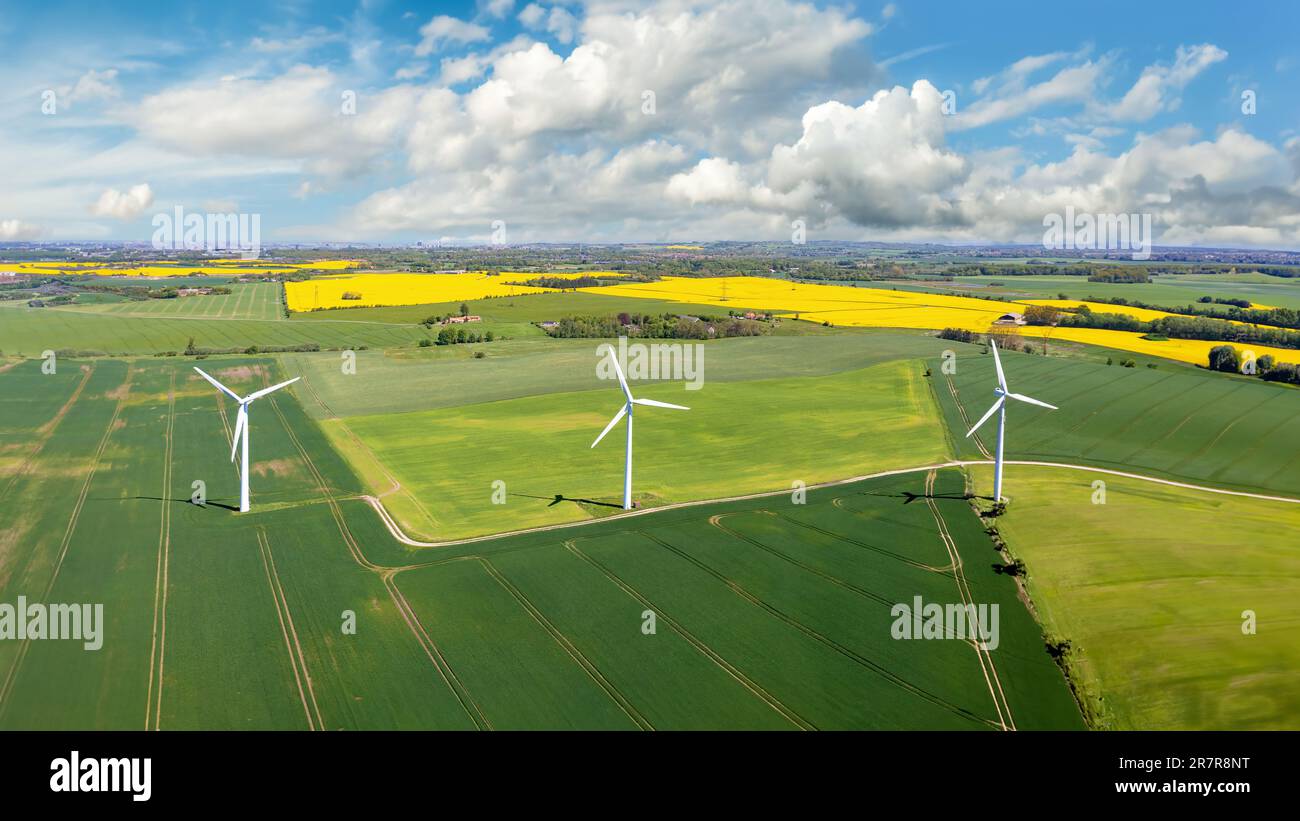 Wind turbines in Denmark generating electricity Stock Photo Alamy