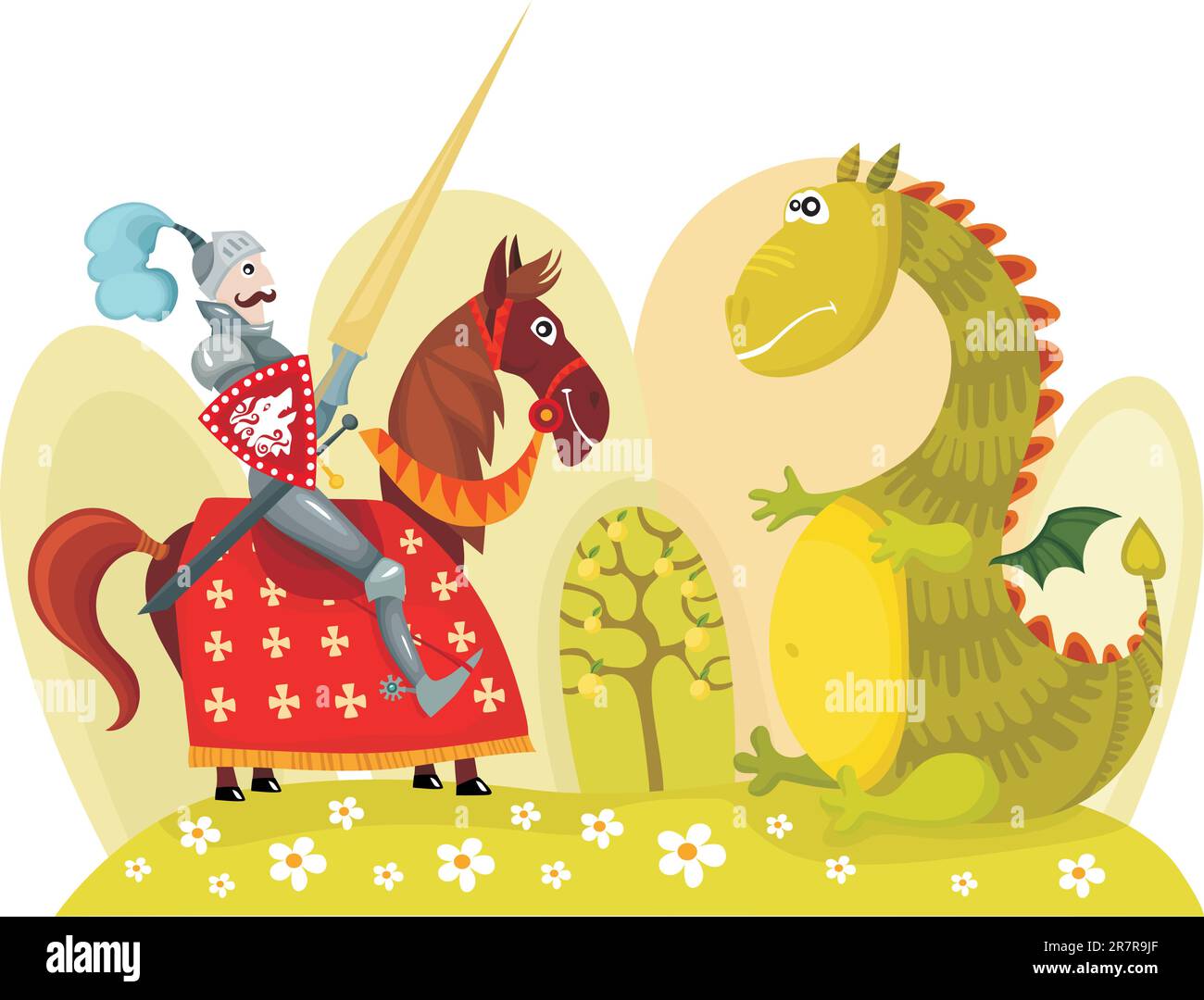 vector illustration of a knight Stock Vector