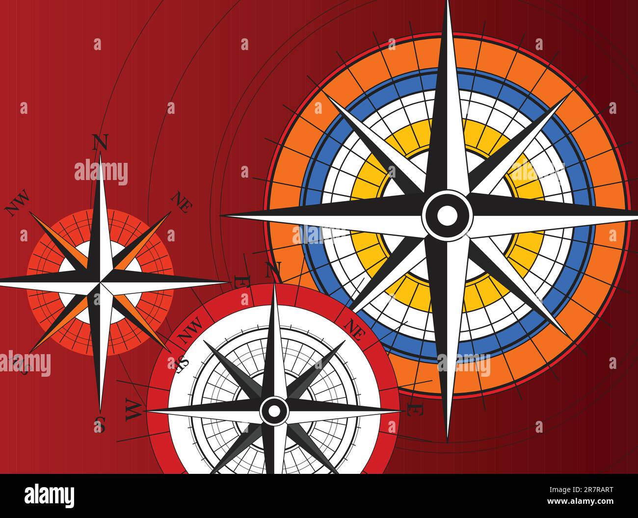 Abstract background with compass icons Stock Vector Image & Art - Alamy