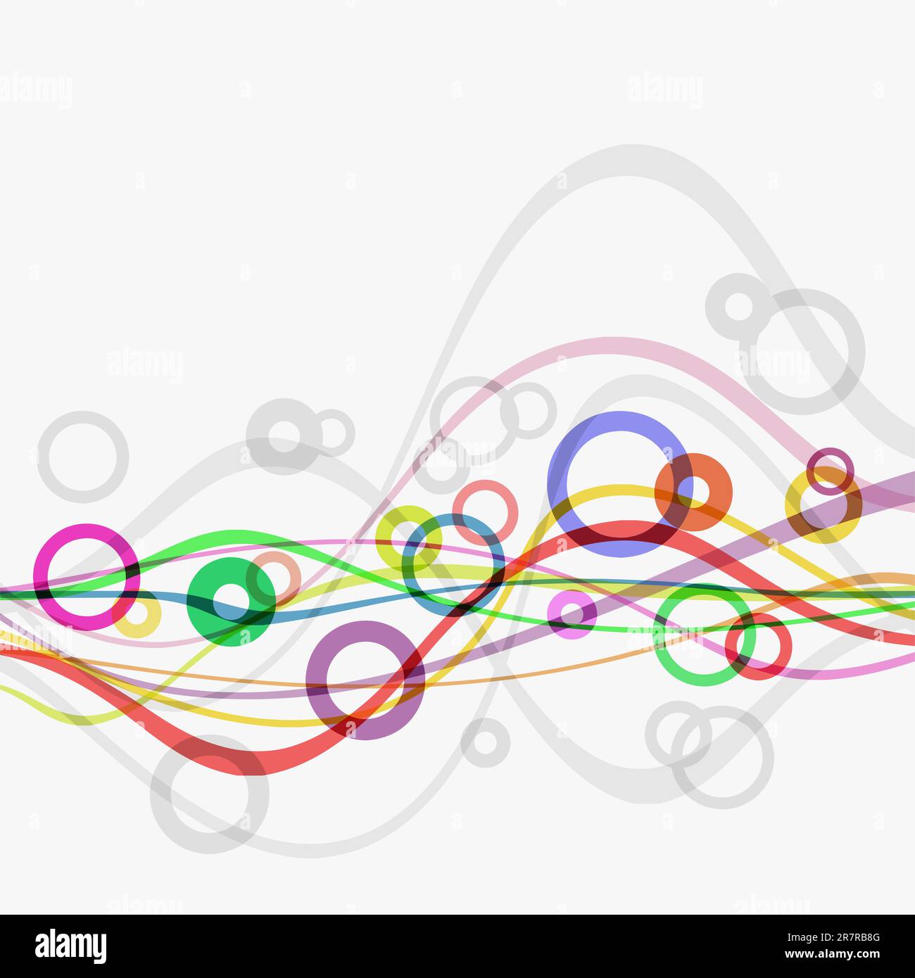 An Abstract Background Pattern with Wavy Lines and Circles Stock Vector ...