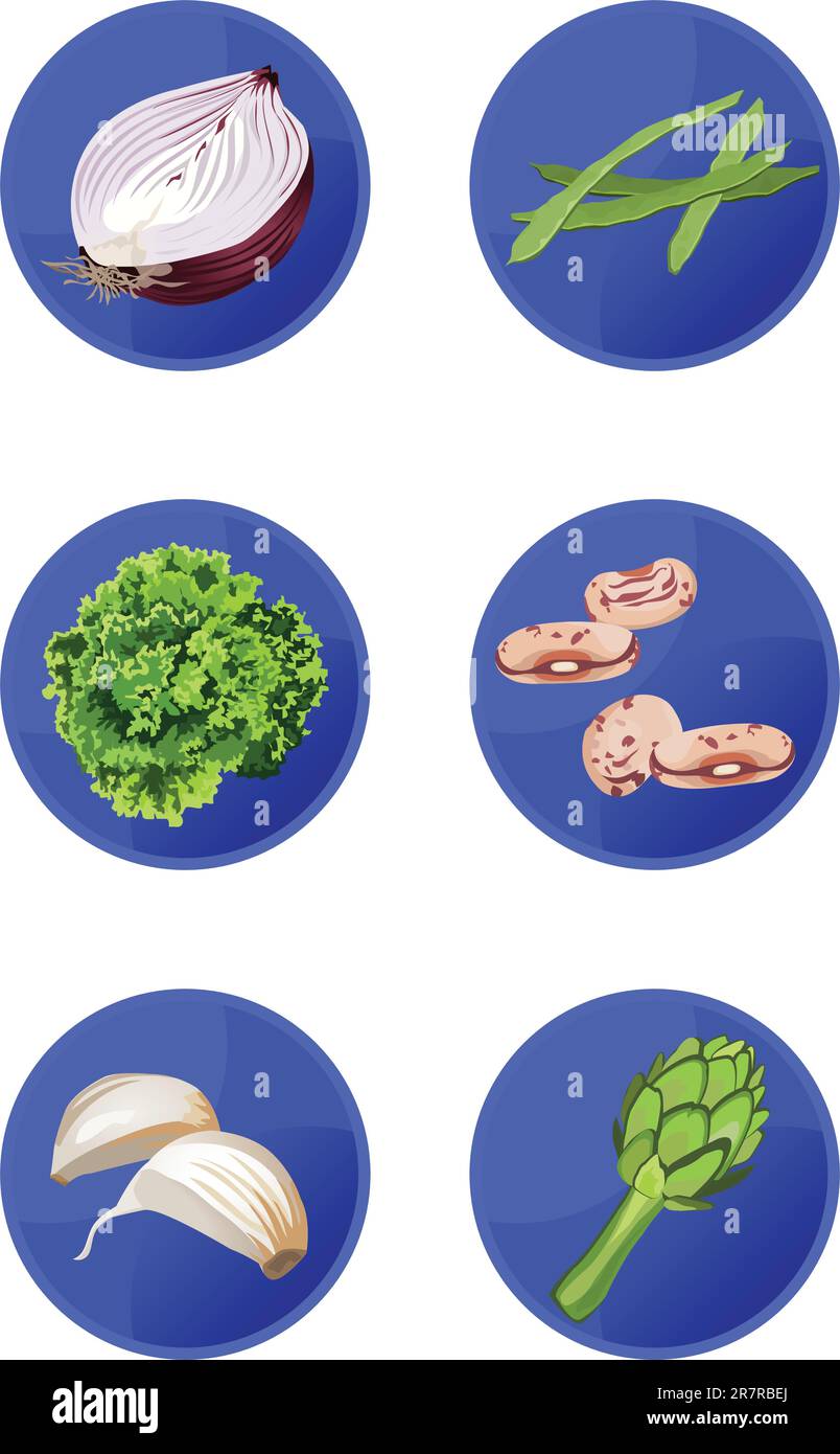 Vector vegetable icons isolated on white background Stock Vector Image ...