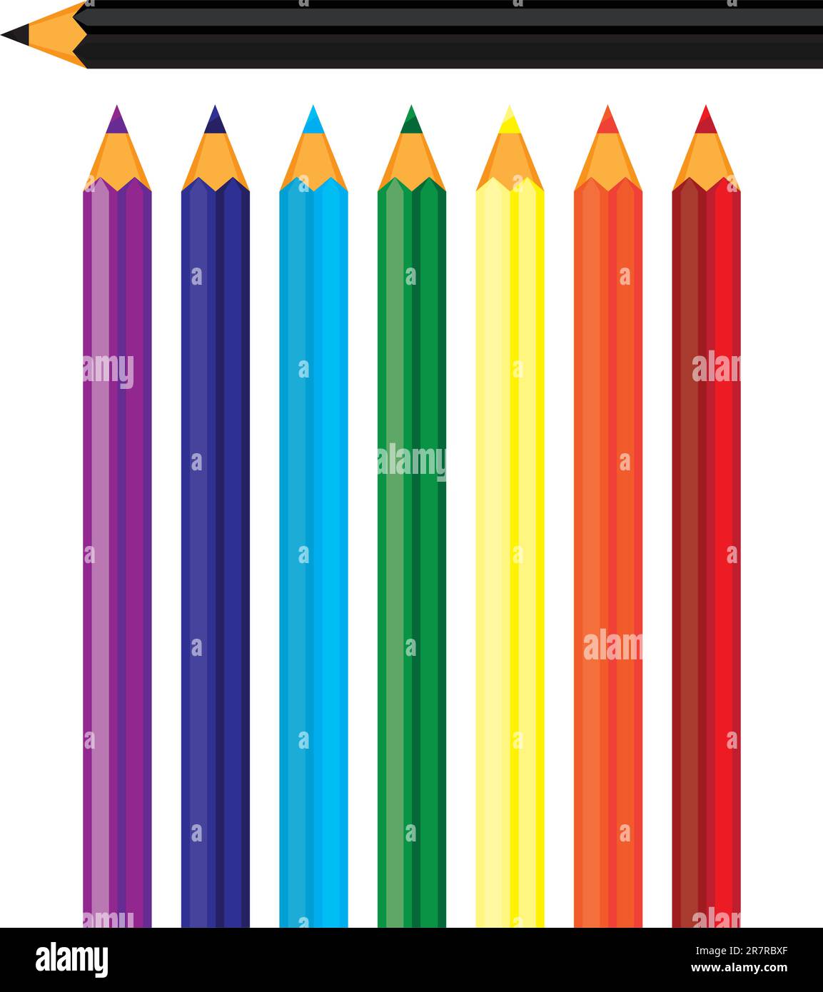 Coloured pencils.  Illustration on white background Stock Vector