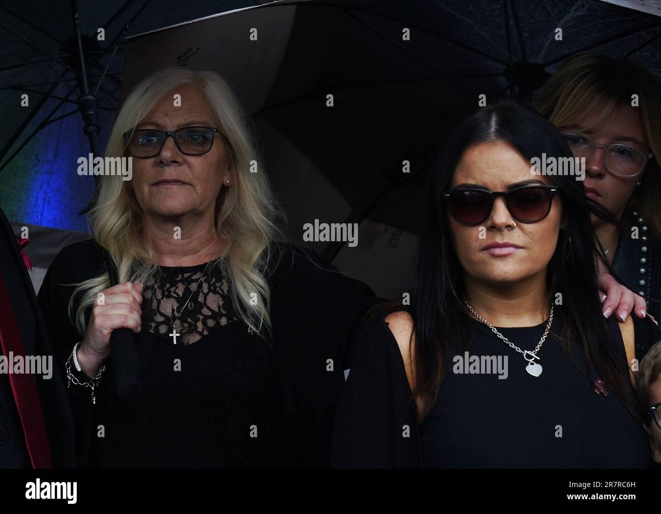 Aslan frontman the late Christy Dignam's wife Kathryn (left) and