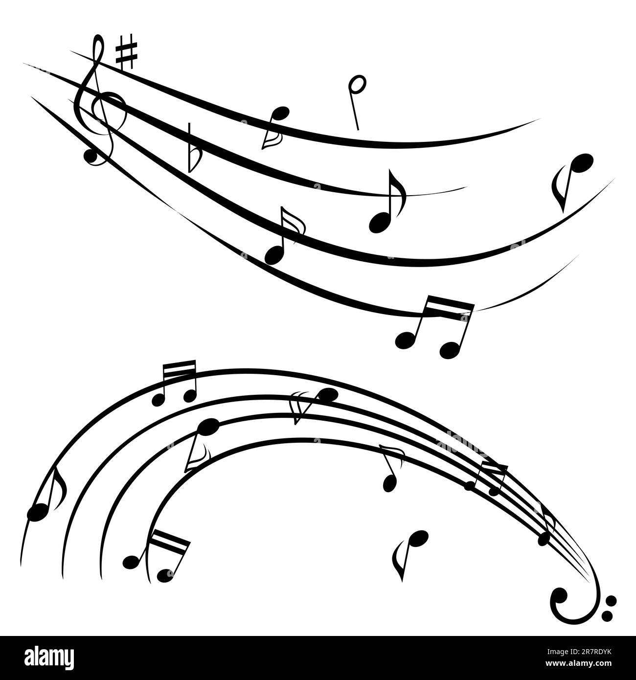 Music notes on white background Stock Vector Image & Art - Alamy