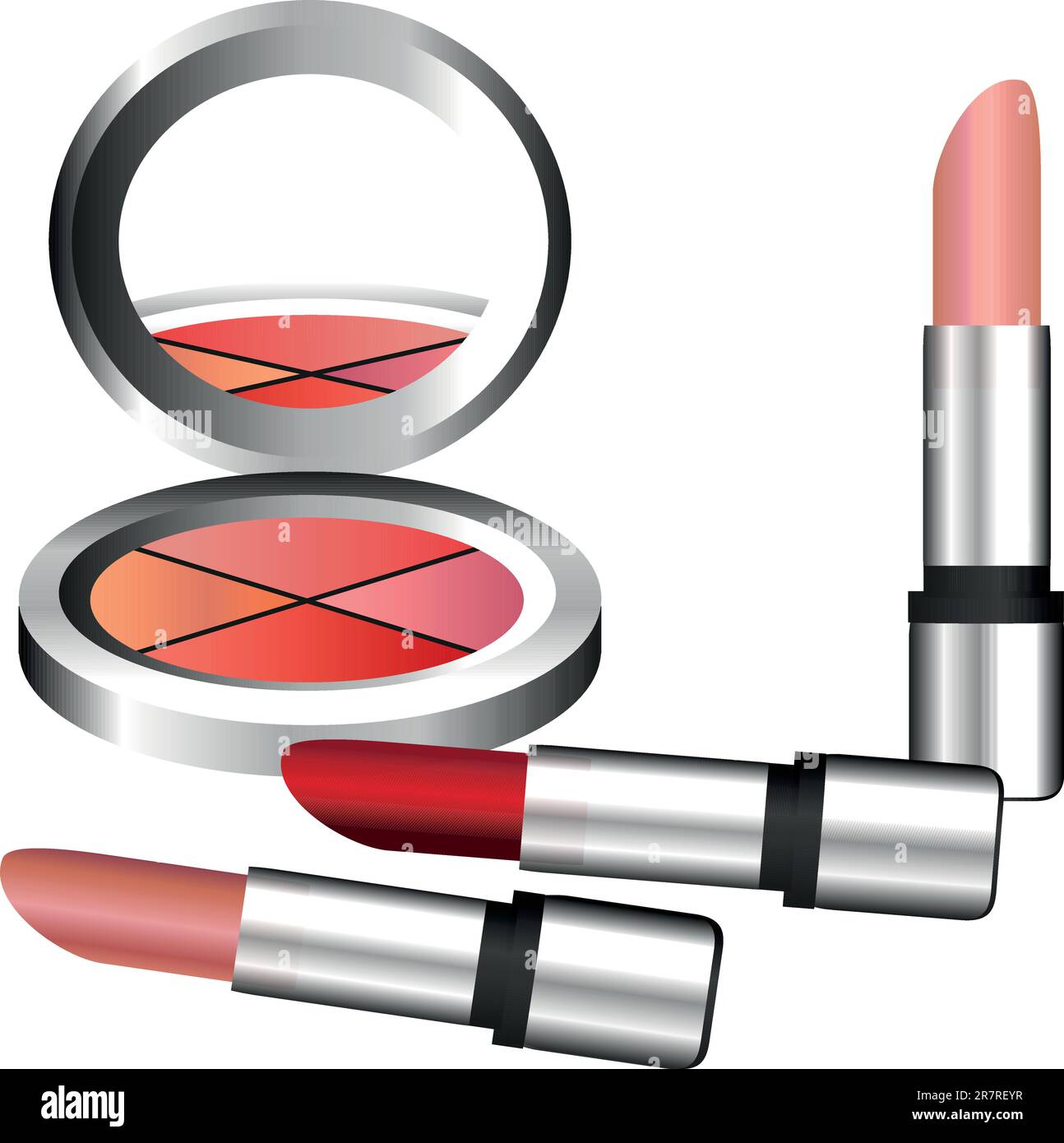 Cosmetics Set isolated on white background Stock Vector