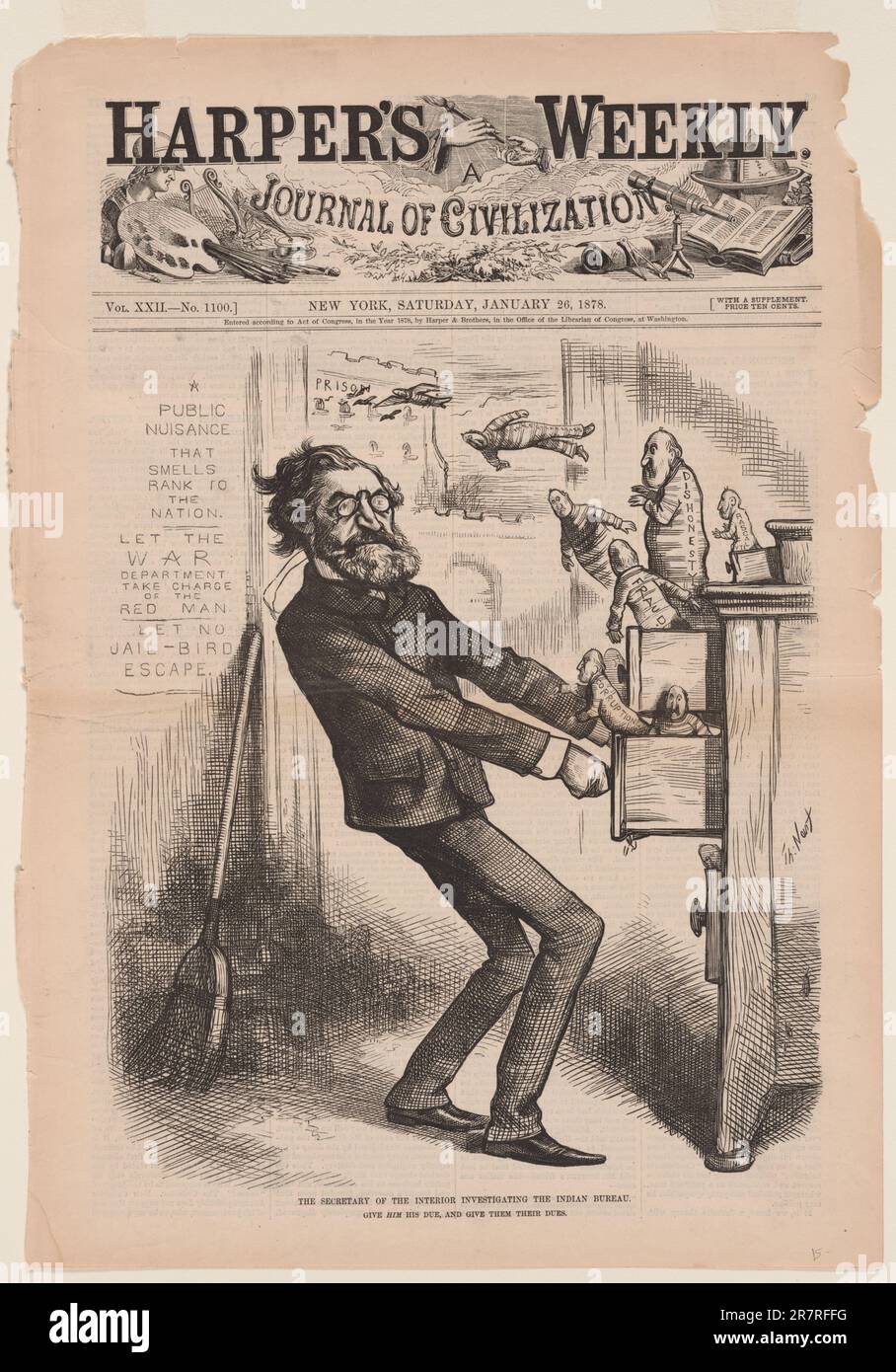 Secretary of War Investigating the Indian Bureau January 26, 1878 Stock Photo