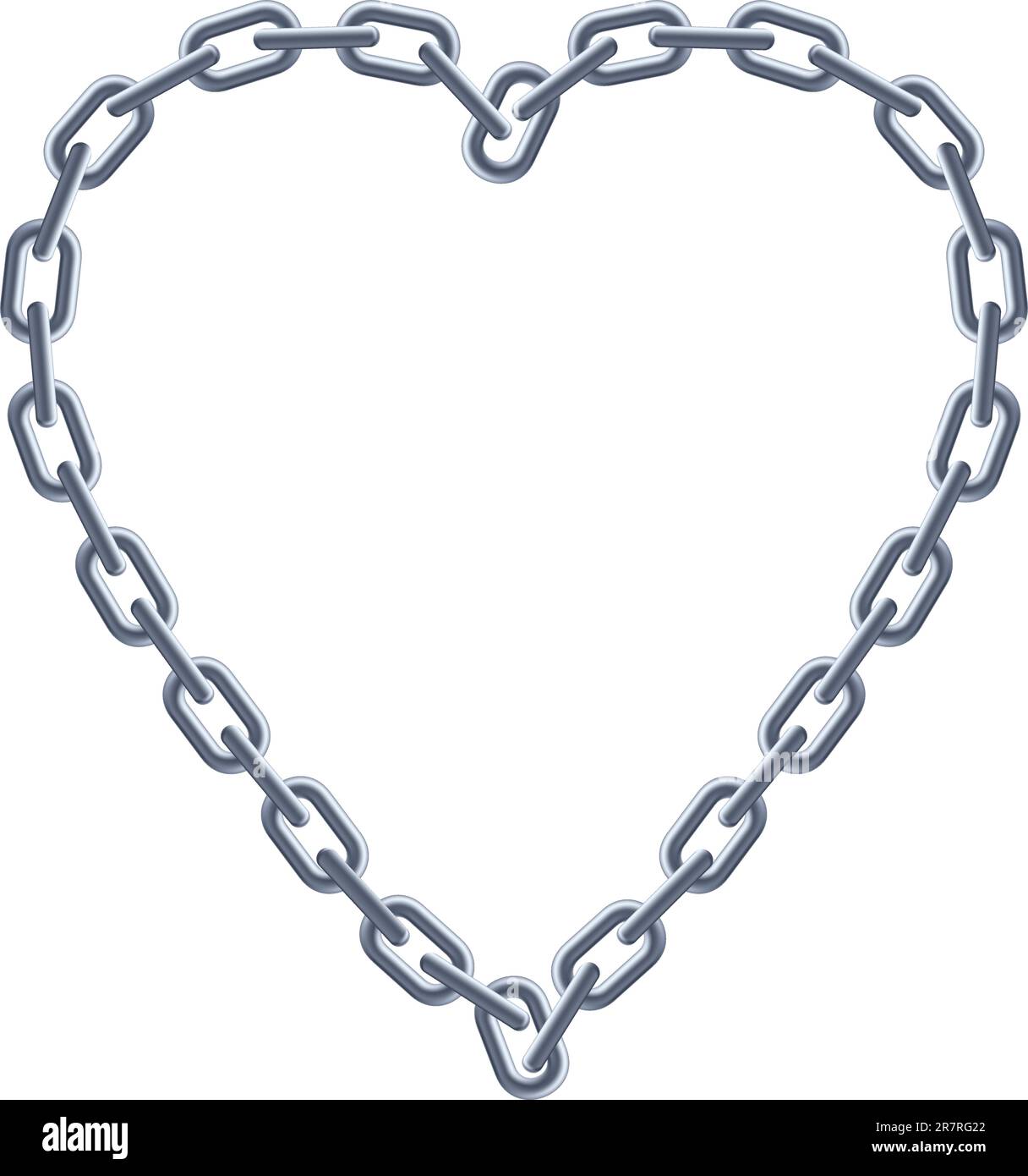 Chain silver heart. Illustration on white background Stock Vector