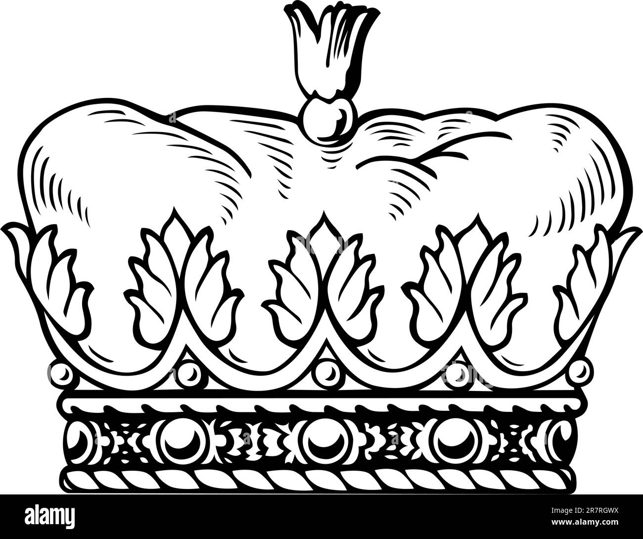 White crown isolated on white background Stock Vector