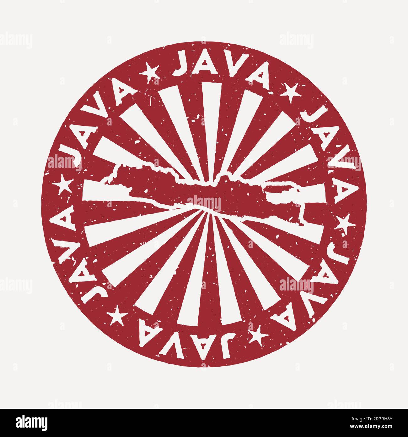 Java stamp. Travel red rubber stamp with the map of island, vector  illustration. Can be used as insignia, logotype, label, sticker or badge of  the Jav Stock Vector Image & Art -