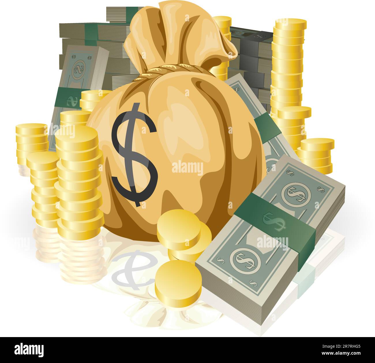260 Bag Overflowing Money Images, Stock Photos, 3D objects