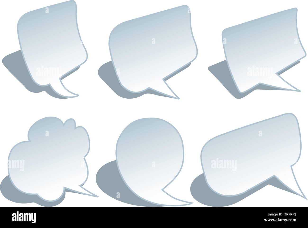 set of blank paper speech bubbbles, vector design elements Stock Vector