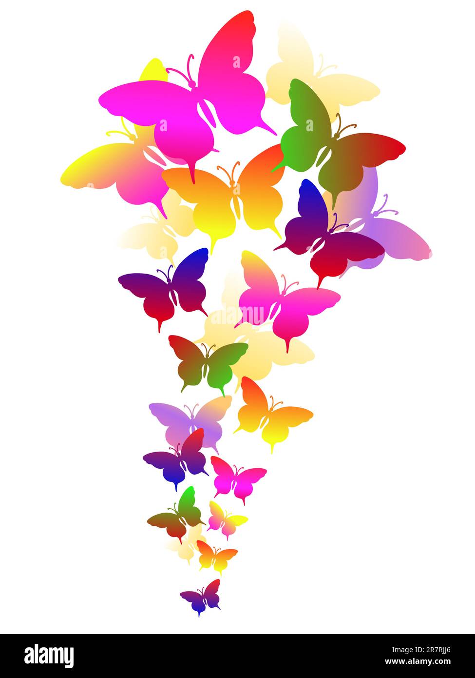 colored abstract background with butterflies Stock Vector