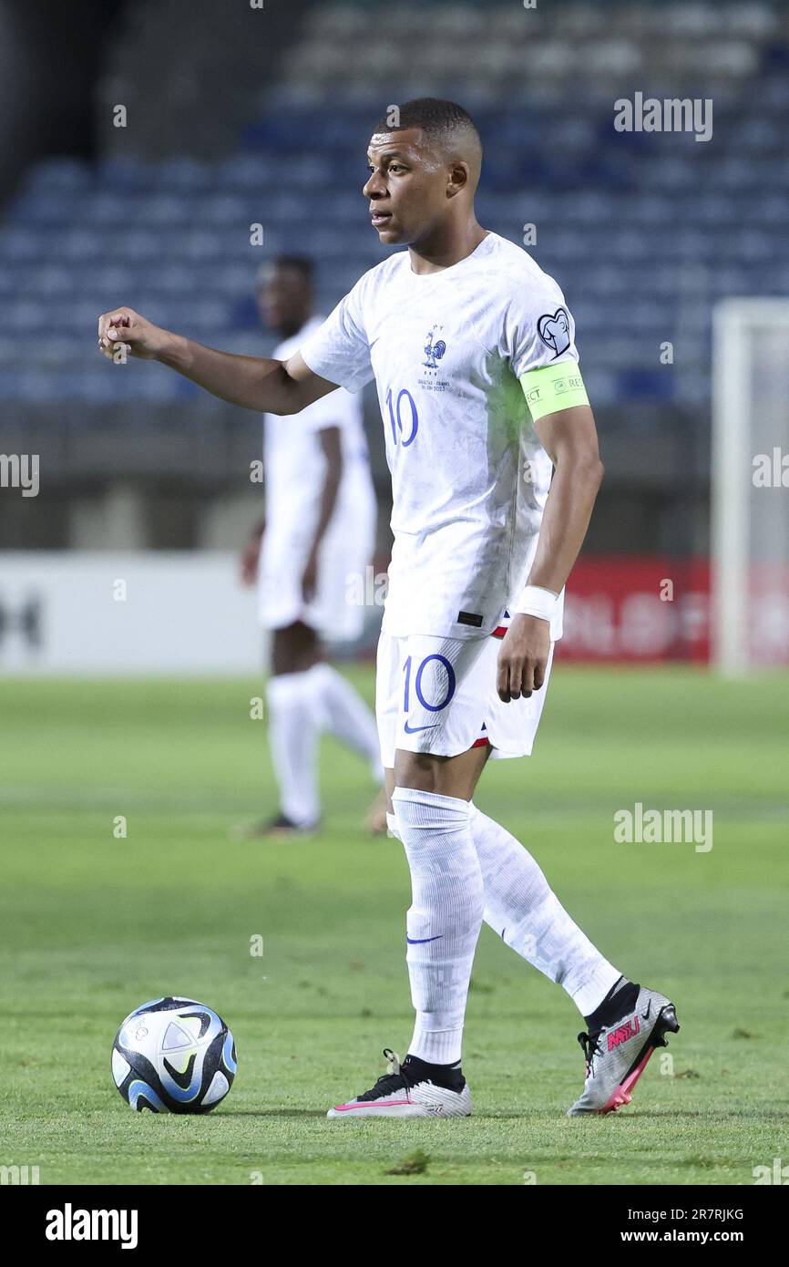 Kylian Mbappe of France during the UEFA Euro 2024, European Qualifiers, Group B, football match between Gibraltar and France on June 16, 2023 at Estadio Algarve in Faro, Portugal Stock Photo