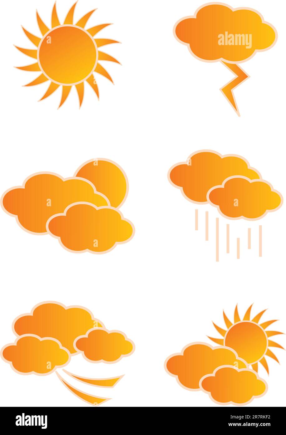 Vector weather icons isolated on white background Stock Vector Image