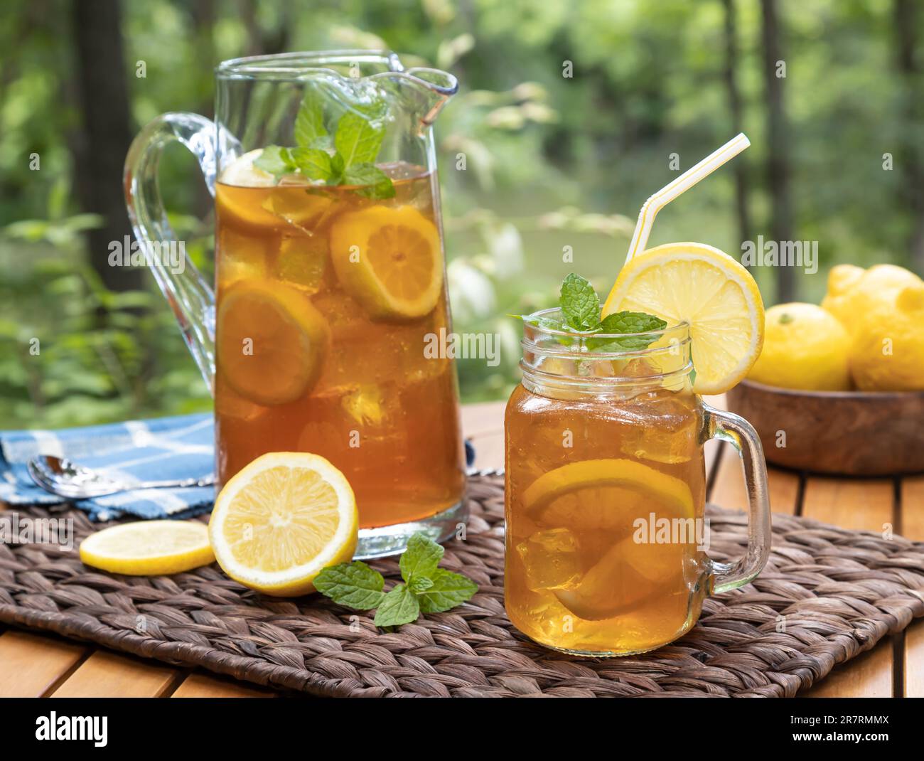 Iced tea in the pitcher Stock Photo - Alamy