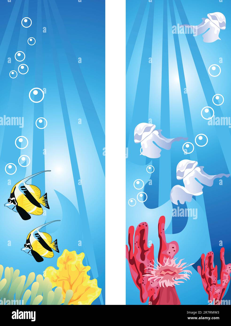 Background illustrations of tropical underwater scene Stock Vector ...