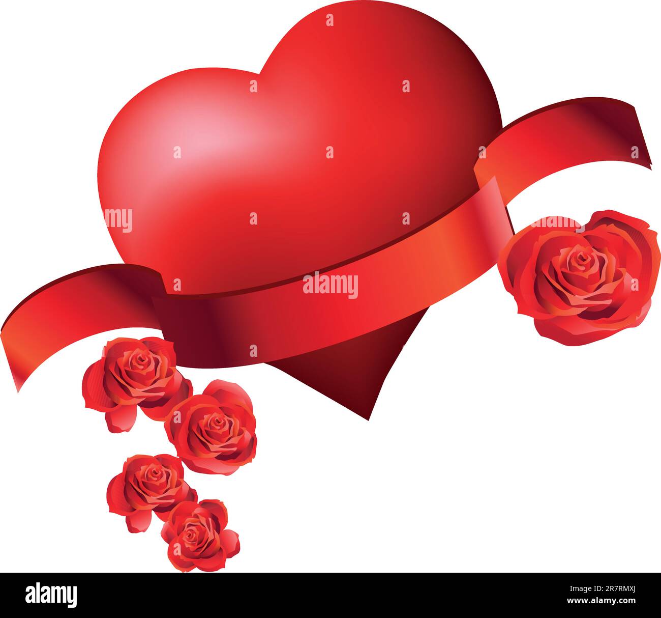 Heart icon with Roses isolated on white background Stock Vector Image ...