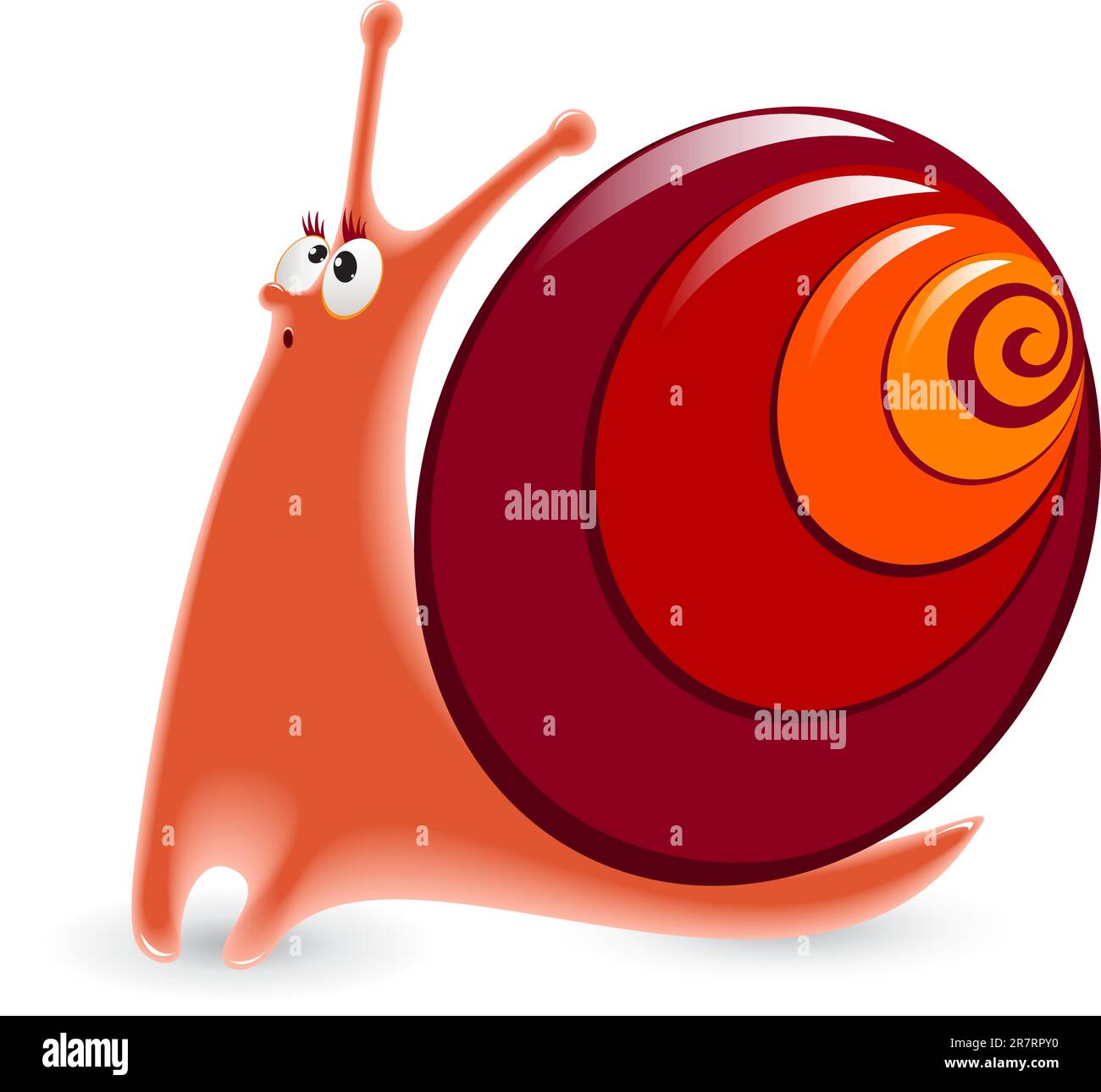 Cartoon Snail. Illustration isolated on white background Stock Vector