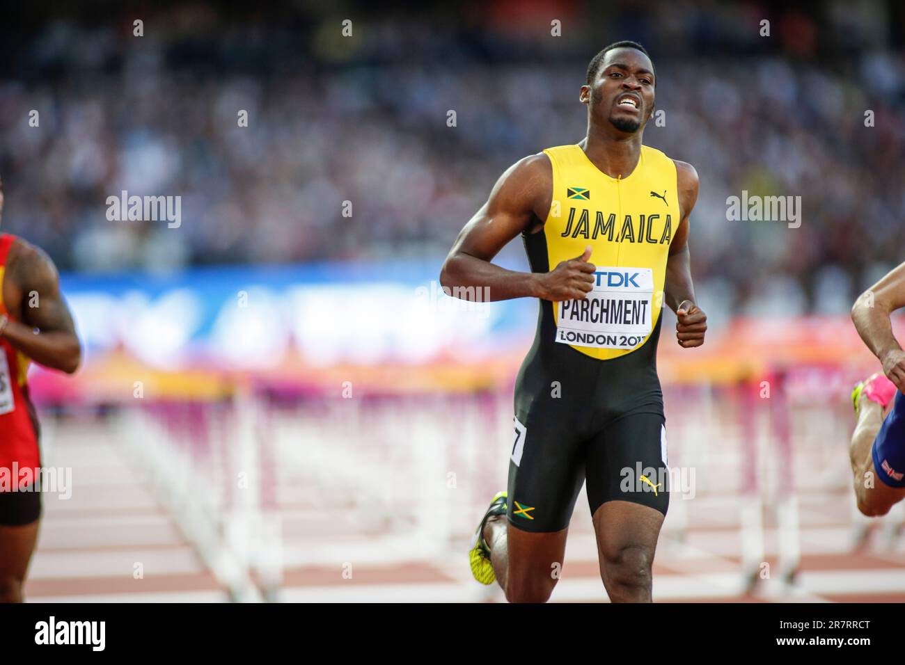 Hansle PARCHMENT participating in the 400 meter at the World Athletics