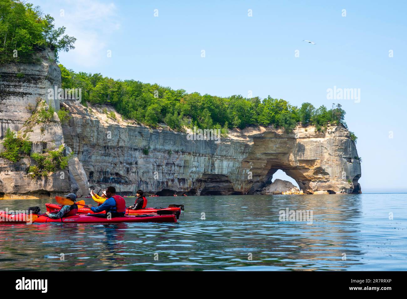 View of Grand Portal. Exploring with a kayak, Pictured Rocks National 