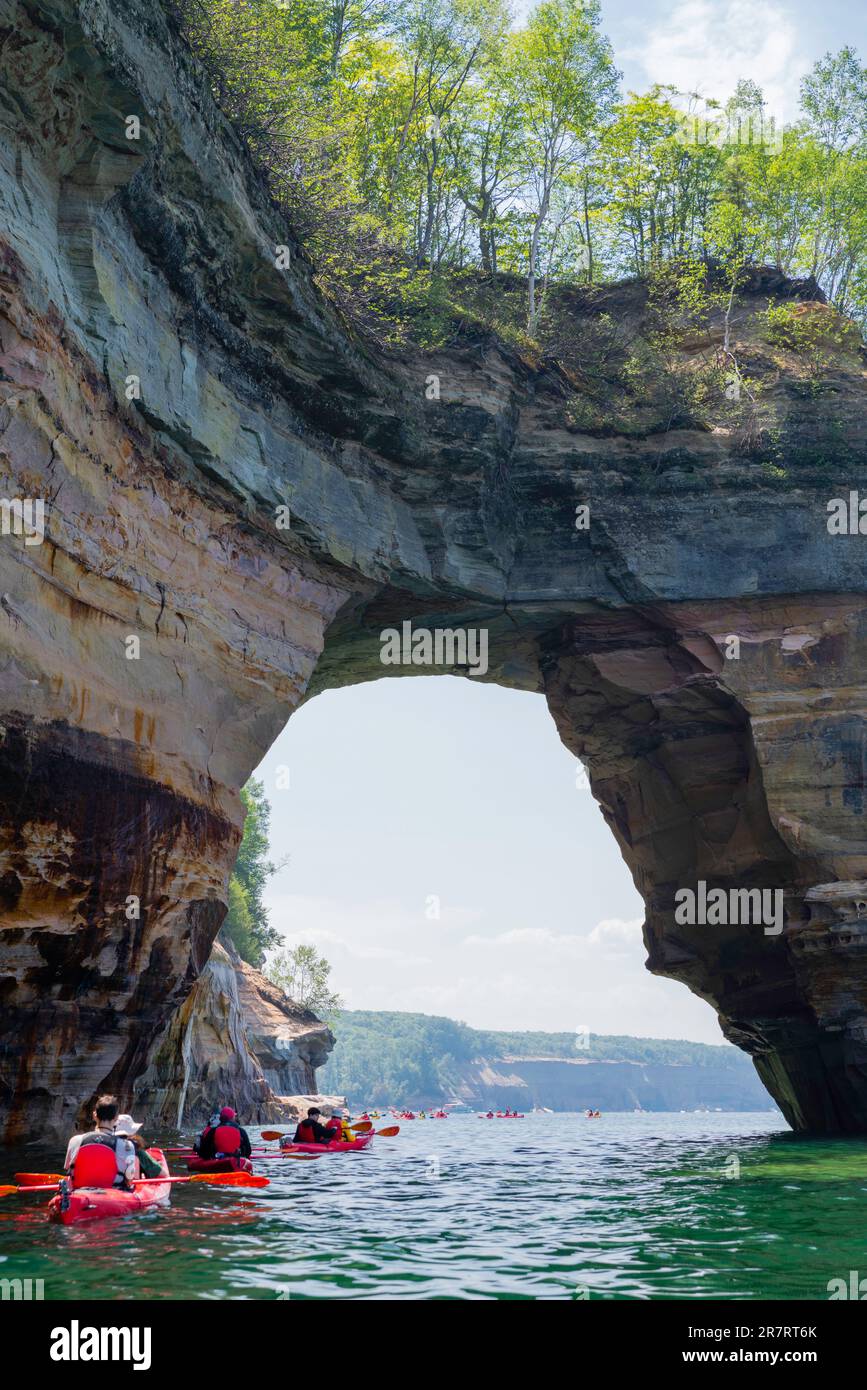 View of Lover's Leap. Exploring with a kayak, Pictured Rocks National