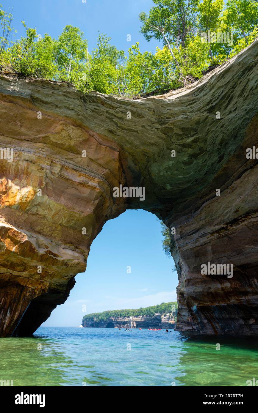 View of Lover's Leap. Exploring with a kayak, Pictured Rocks National