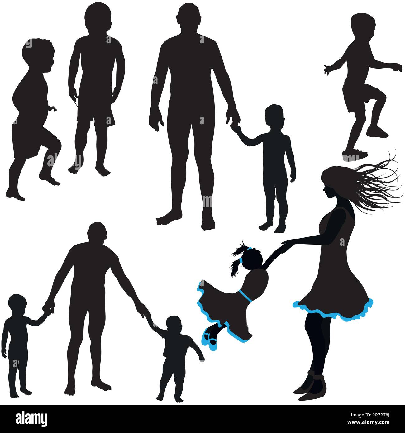 Dad daughter family outline hi-res stock photography and images - Alamy