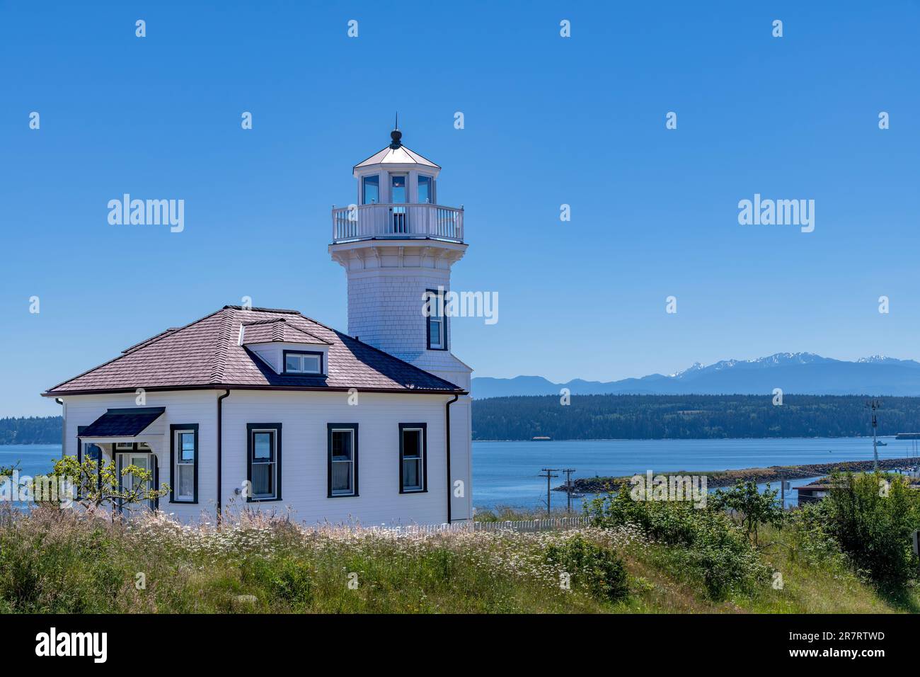Port Townsend, WA, USA-July 2022; View of residence Dimick Lighthouse ...