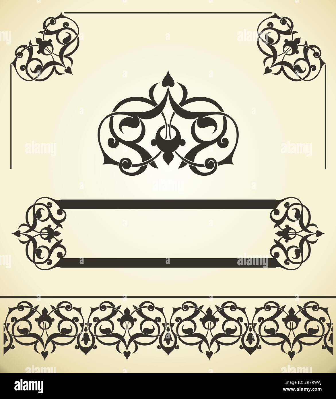 Calligraphic design elements and page decoration set Stock Vector Image ...