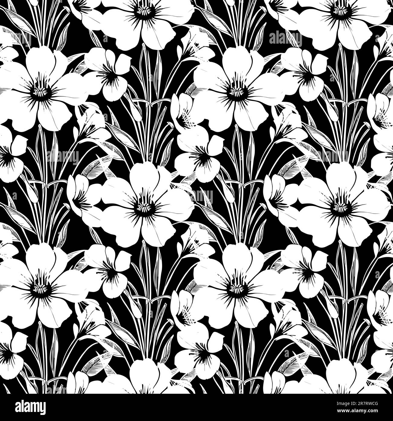 Wallpaper flowers image Black and White Stock Photos & Images - Alamy