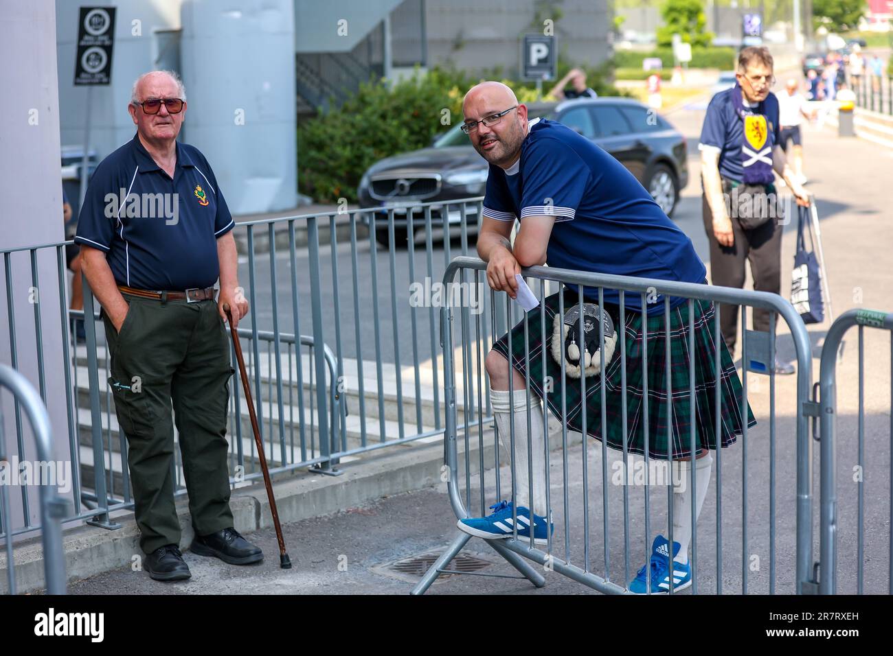 Oslo, Norway, 17th June 2023. Scottish supporters first in line before the UEFA Euro 2024 qualifier between Norway and Scotland at Ullevål Stadium in Oslo   Credit: Frode Arnesen/Alamy Live News Stock Photo