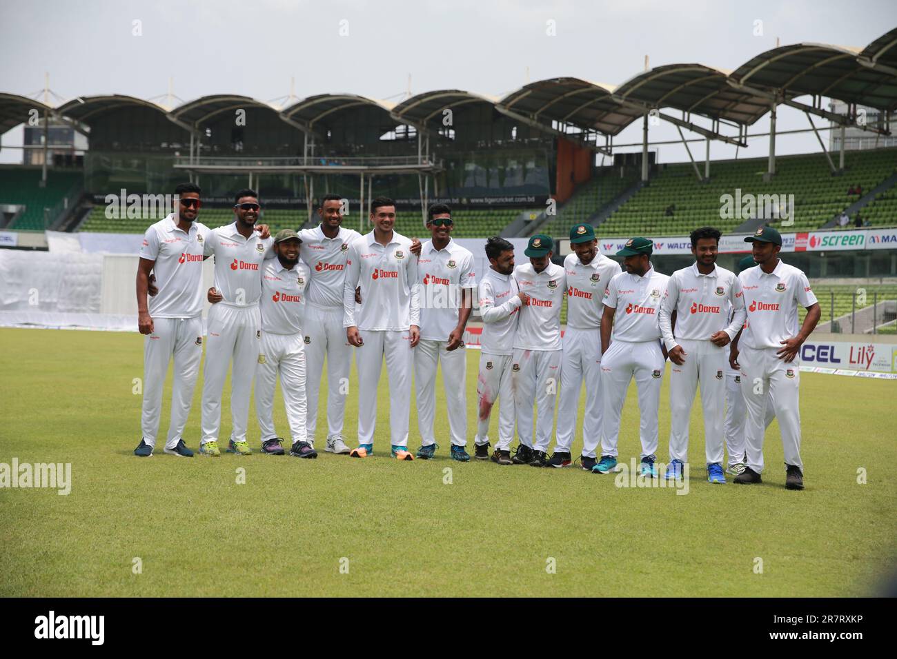 Bangladesh-Afghanistan alone Test match day four at the Sher-e-Bangla National Cricket Stadium (SBNCS) in Mirpur, Dhaka, Bangladesh Stock Photo