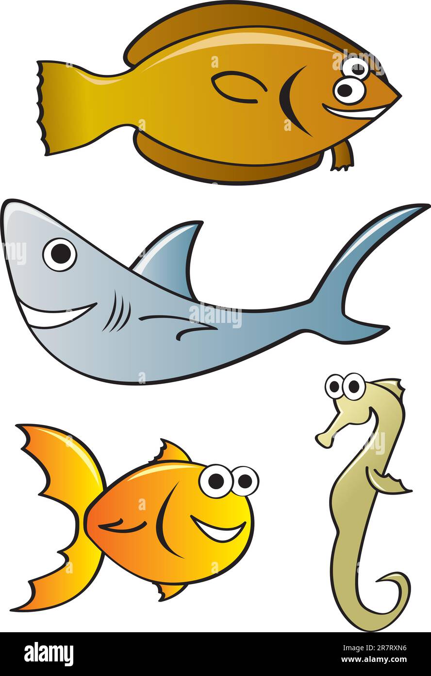 Four cartoon fish species with silly faces Stock Vector Image & Art - Alamy