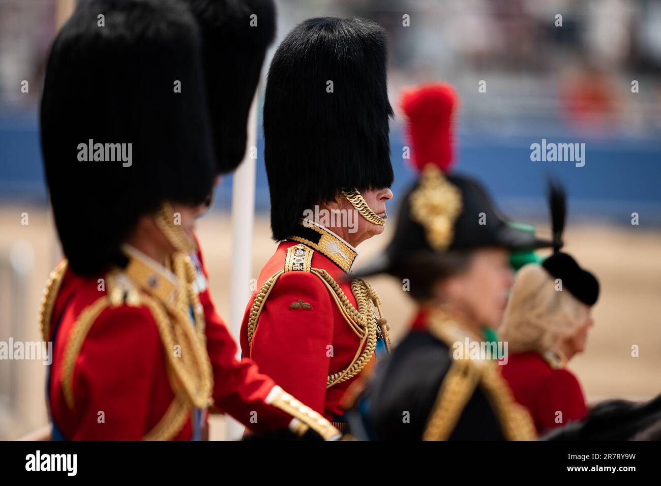 King Charles III (centre) during the Trooping the Colour ceremony at(02)