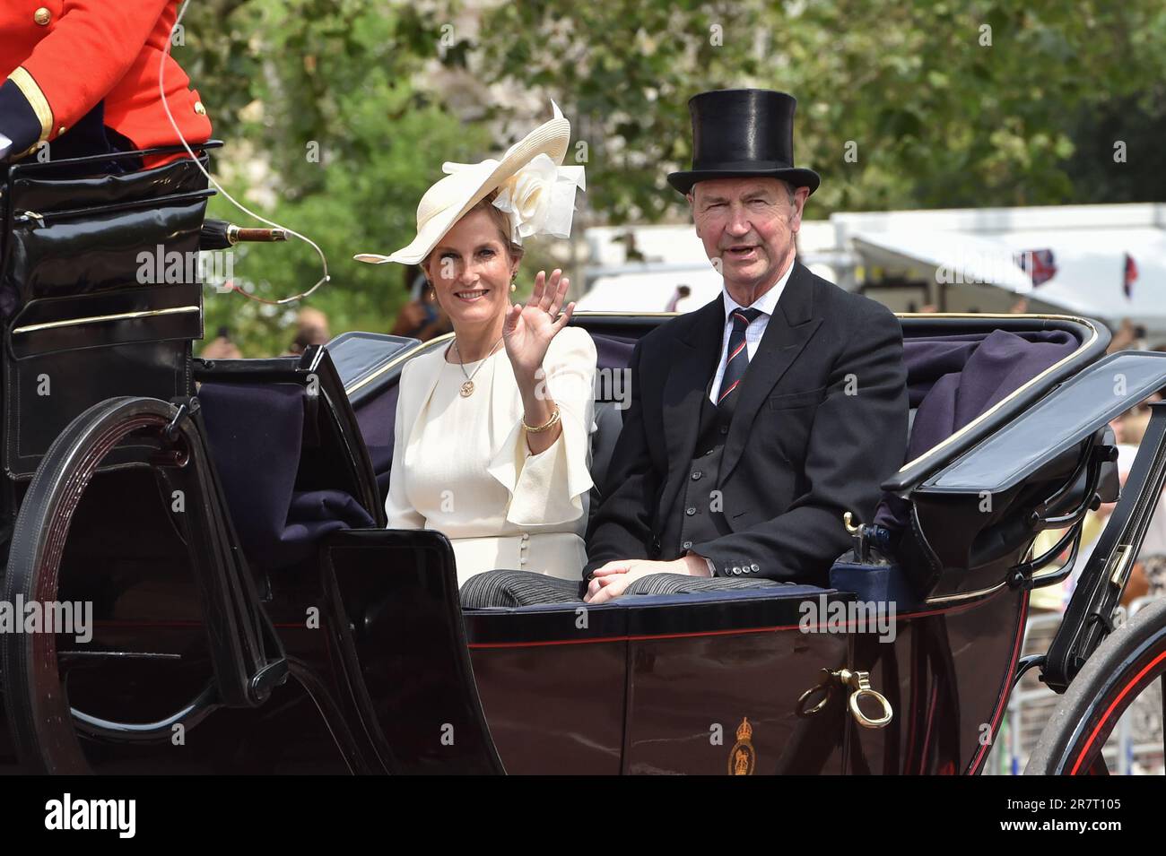 London, UK. 17th June, 2023. June 17, 2023, London, England, United Kingdom: SOPHIE, Duchess of Edinburgh, and Sir TIMOTHY LAURENCE, Princess Anne's husband, seen at the parade. King Charles III Birthday Parade celebrated by the ceremony of Trooping the Colour, performed every year in London, by regiments of the British Army. (Credit Image: © Thomas Krych/ZUMA Press Wire) EDITORIAL USAGE ONLY! Not for Commercial USAGE! Credit: ZUMA Press, Inc./Alamy Live News Stock Photo