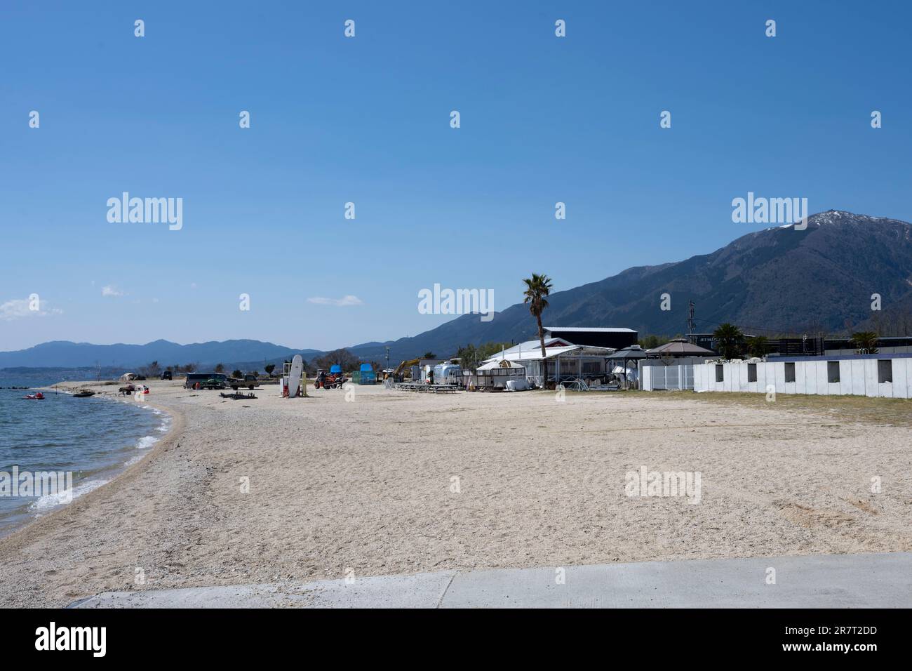 Otsu, Shiga Prefecture, Japan. 19th Mar, 2023. The beaches of Lake Biwa ...