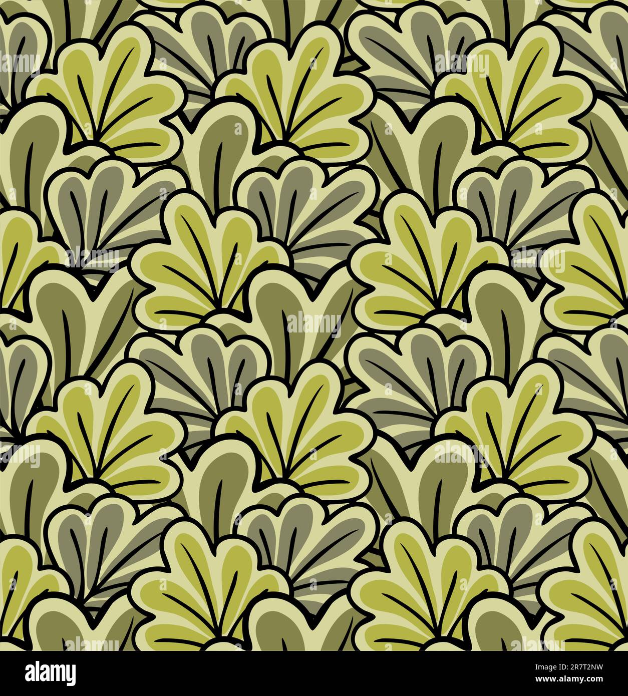 seamless background of stylized leaves greens Stock Vector