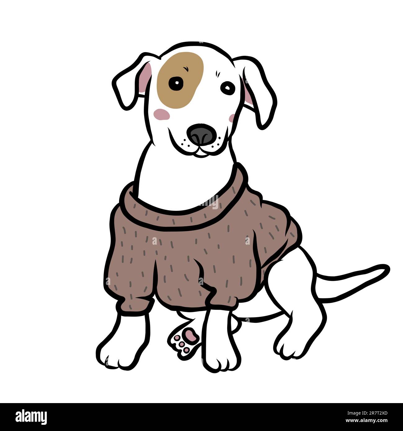 Jack Russell puppy dog wear sweater cartoon vector illustration Stock ...