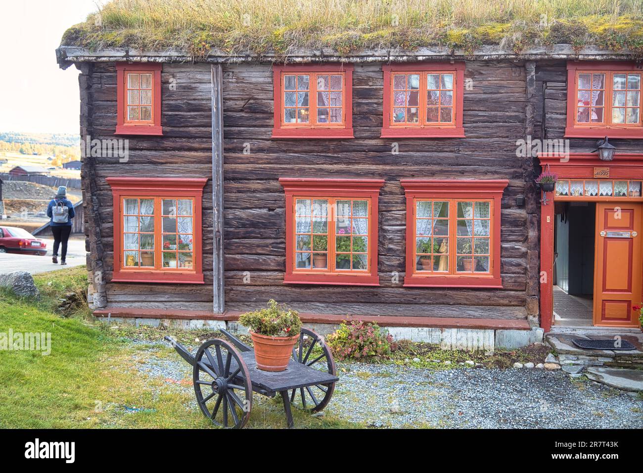 Wooden houses in Roeros, iron mining town, mine, UNESCO World Heritage Site, Sor-Trondelag, Norway Stock Photo